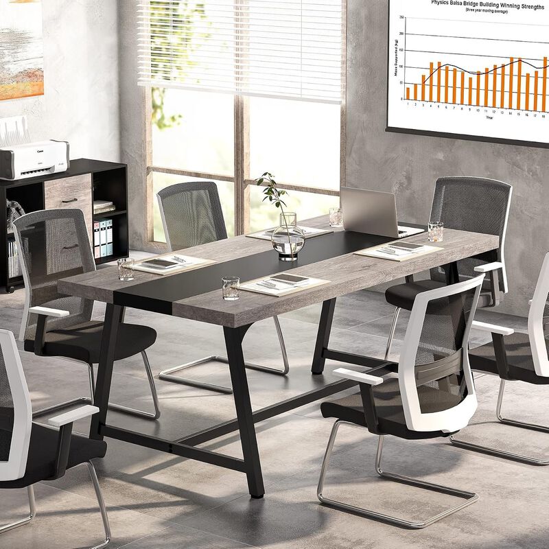 Tribesigns 70.8'' Conference Table Executive Desk Dining Table image number 6