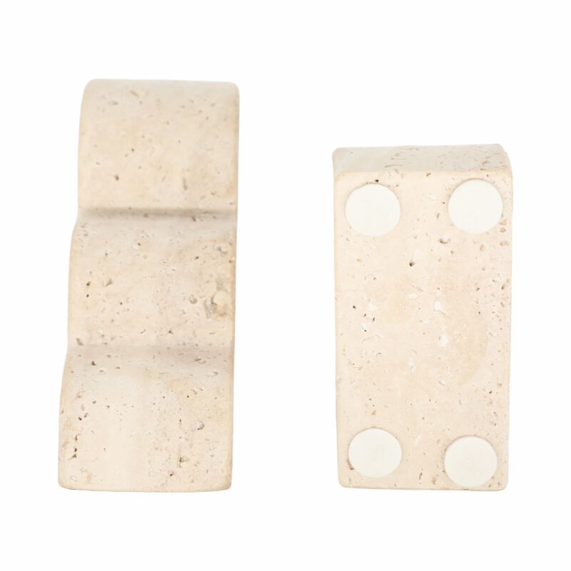 Set of 2 Travertine Cloud Bookends image number 5