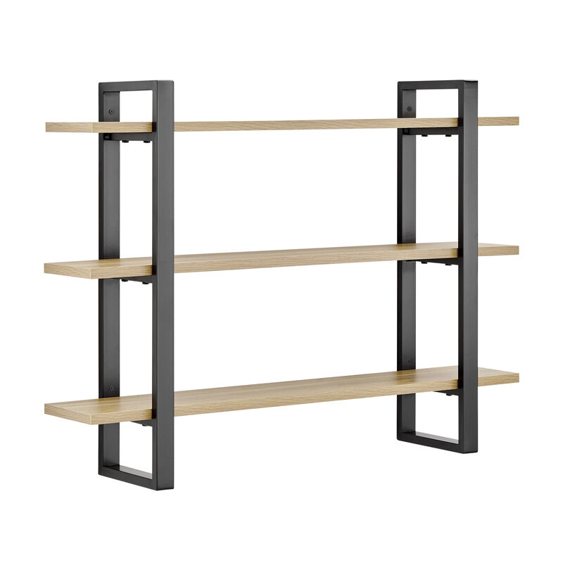 Rio Three Tier Modular Floating Bracket Wall Shelf - Chestnut