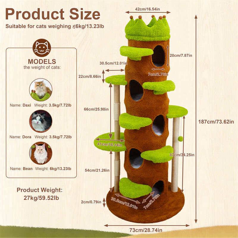XXL Cat Tree Tower Activity Center Large Playing House Condo Rest Multiple Cats image number 3