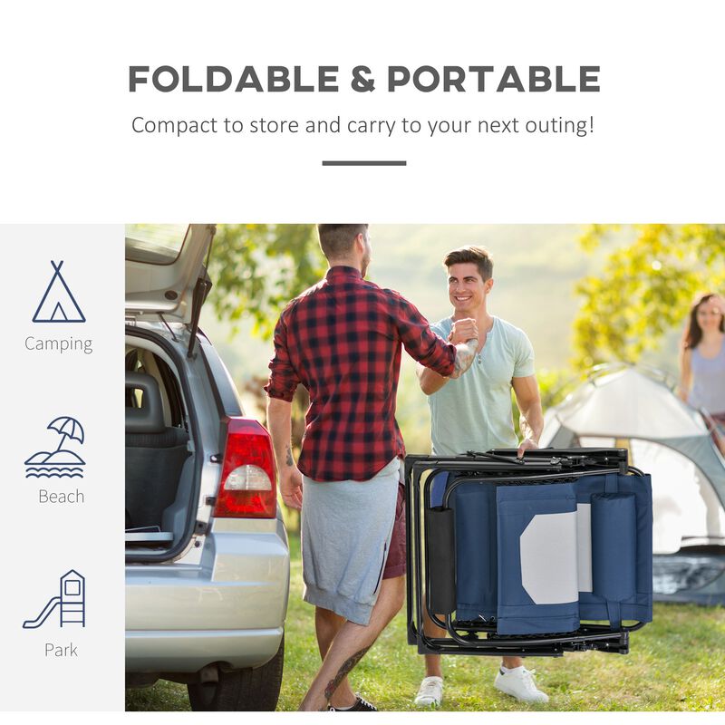 Blue Outdoor Relaxer: Zero Gravity Recliner with Cup Holder