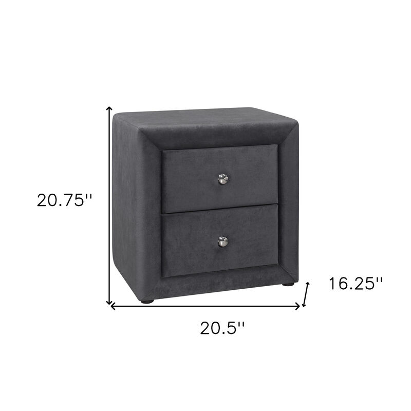 Modern Wooden Nightstand with 2 Drawers – Bedside Storage Table