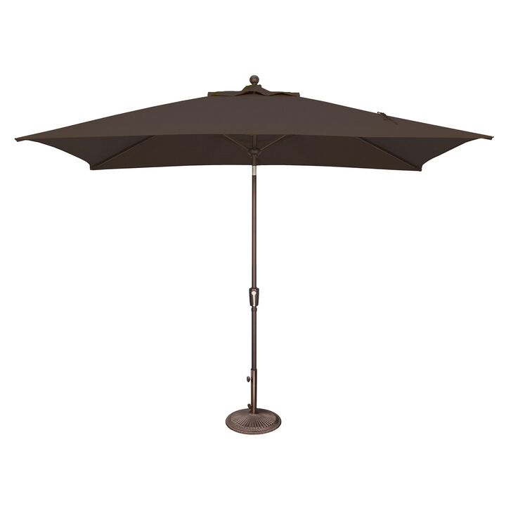 Mondawe 6.6FTx10FT Solefin Rectangle Patio Umbrella with Push-Button Tilt,Bronze Frame