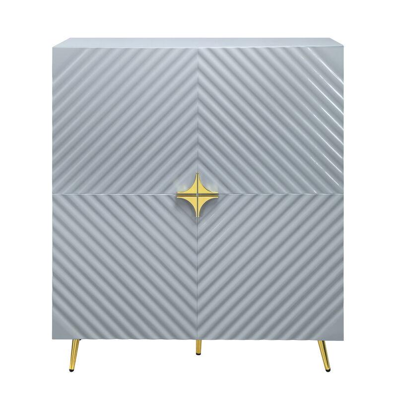 Gaines Accent Cabinet in Gray High Gloss Finish image number 0