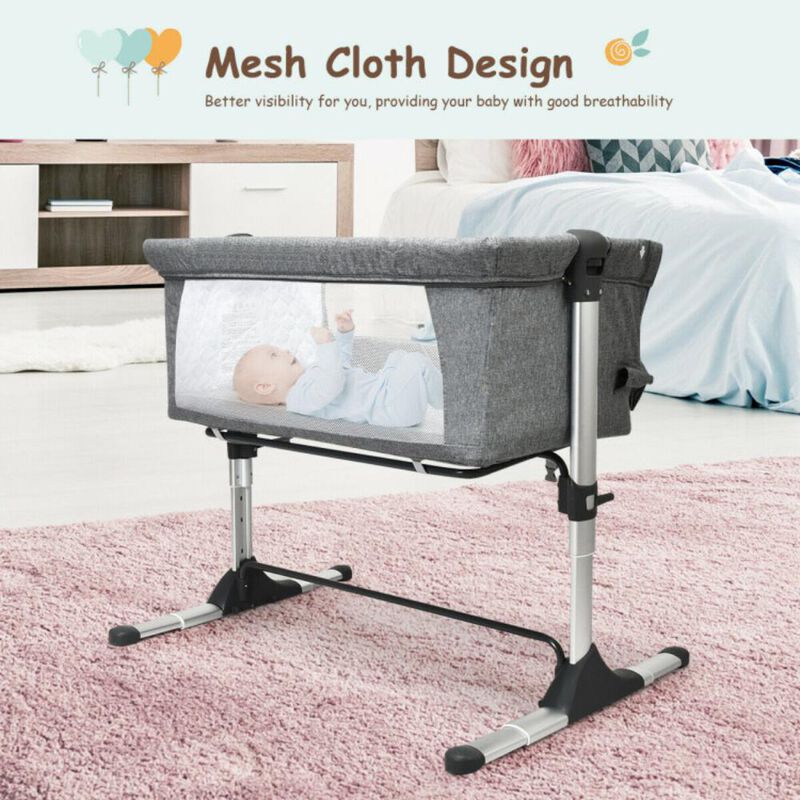 Hivvago Travel Portable Baby Bed Side Sleeper  Bassinet Crib with Carrying Bag