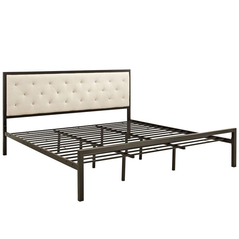 Mia Upholstered Tufted Platform Bed image number 6