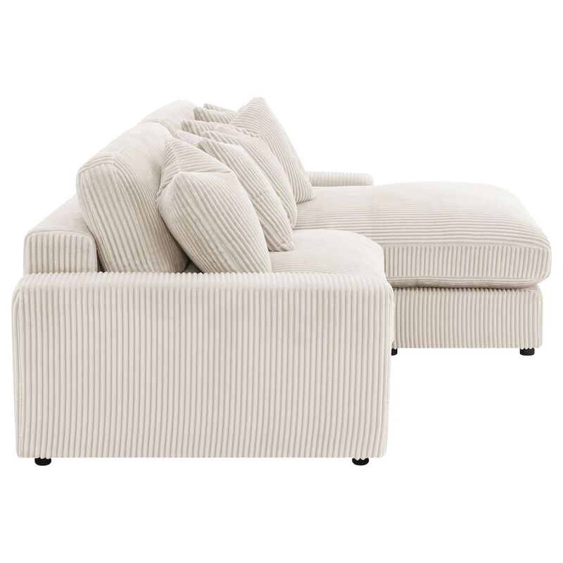 Coaster Co. of America Blaine Upholstered Reversible Chaise Sectional Sofa Sand image number 5