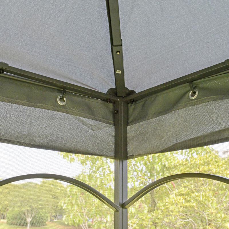 Hivvago 10x10 Patio Gazebo with Double Roof & Netting image number 6