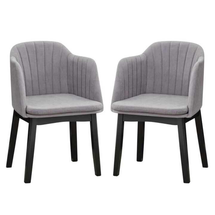 Hivvago Upholstered Velvet Accent Modern Dining Chairs Set of 2 with Curved Backrests