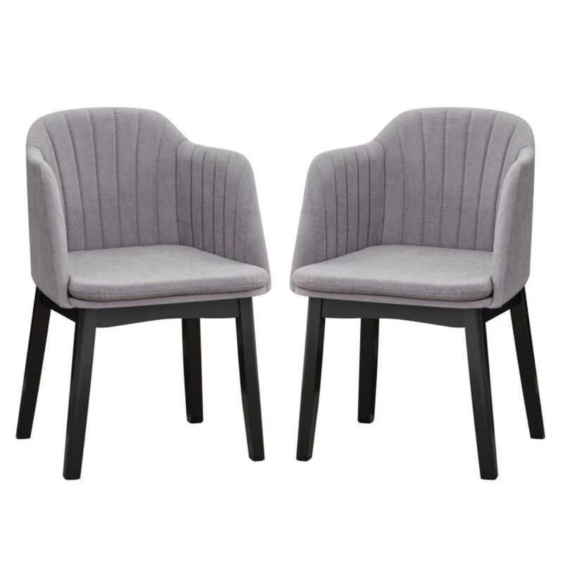 Hivvago Upholstered Velvet Accent Modern Dining Chairs Set of 2 with Curved Backrests