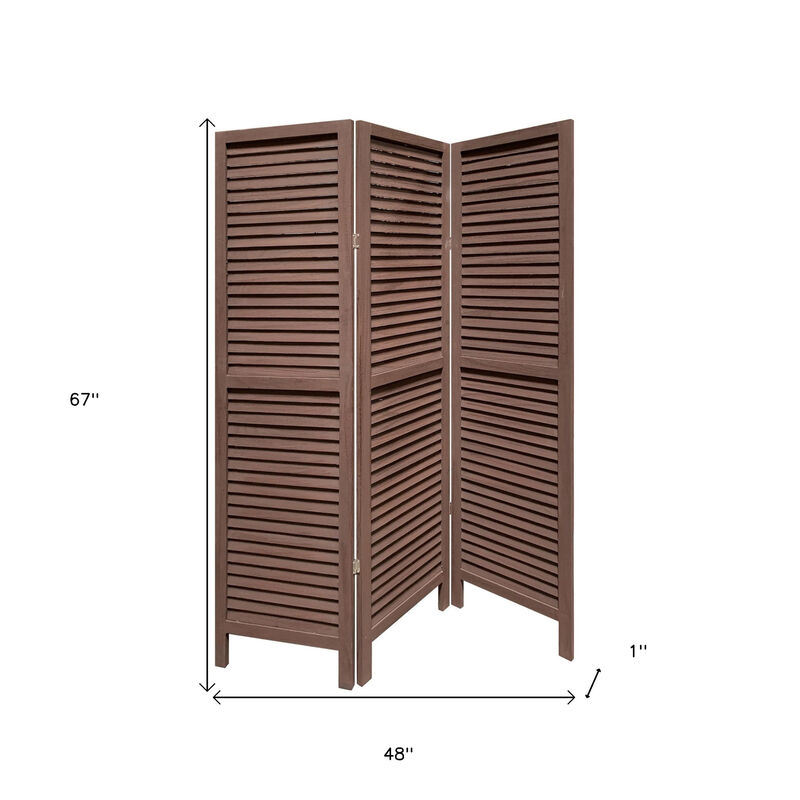 Decorative Washed Wood Shutter 3-Panel Divider &ndash; Folding Room Partition