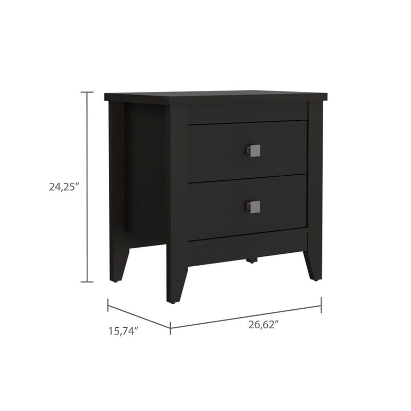 Streamdale Amara Nightstand, Two Shelves, Four Legs