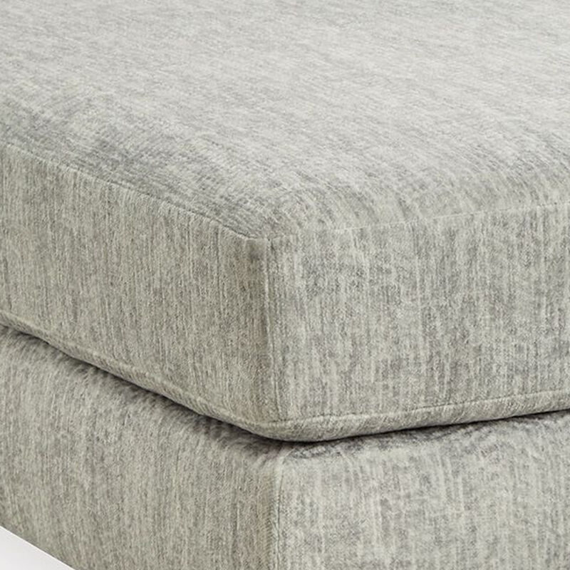 Accent Ottoman, 51 Inch Square, Light Gray Polyester, Chevron Patterns
