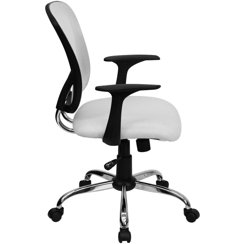 Alfred Mid-Back Dark Gray Mesh Swivel Task Office Chair with Chrome Base and Arms image number 8