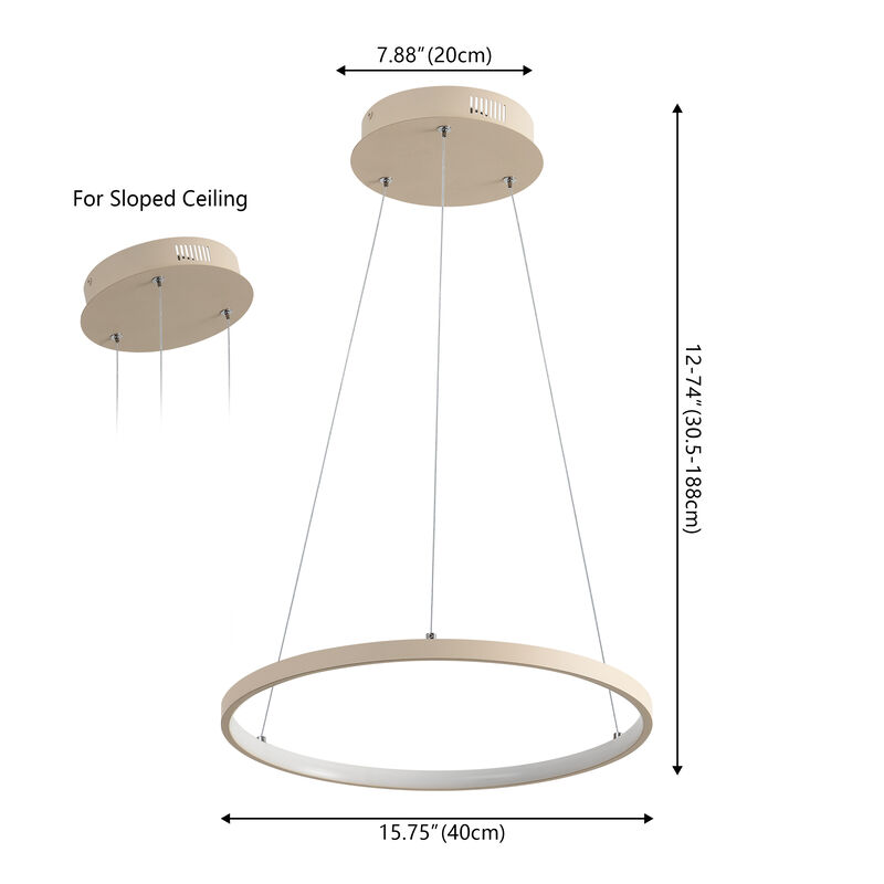 Brice Modern Contemporary Metal Round Dimmable Integrated LED Pendant