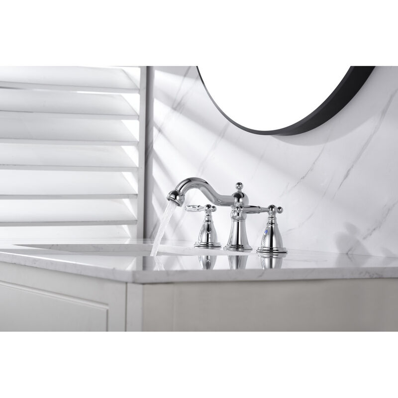 Bothwa Home Vintage-Style Chrome Widespread Bathroom Faucet, 2-Handle Traditional Sink Faucet With Pop-Up Drain Included image number 2