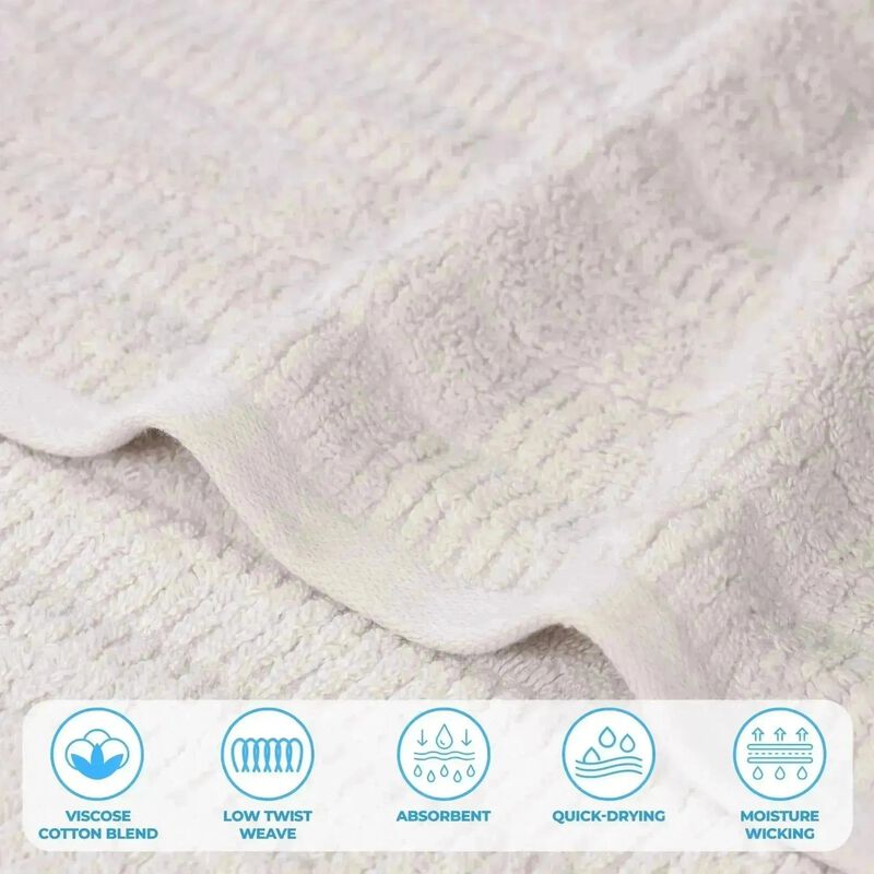 6 Piece Hand Towel Set in Viscose Cotton Blend for Everyday Use image number 3