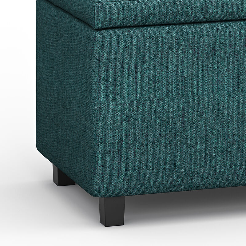 Cosmopolitan Storage Ottoman in Teal Polyester Fabric