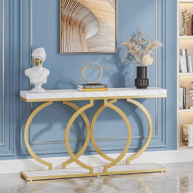 Tribesigns Modern Wood Console Table with Metal Frame image number 3