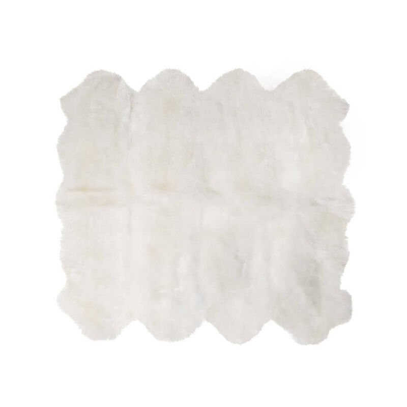 Genuine Sheepskin Rug "Octo" (5' 11'' x 5' 11'') – Soft & Fluffy Eight Pelt Lambskin Rug - Made in Argentina