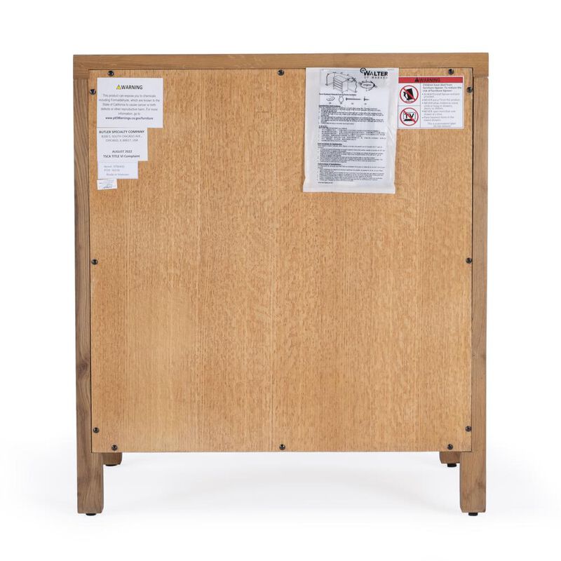 Butler Specialty Mesa Cane and Solid Wood  3 Drawer Chest, Natural