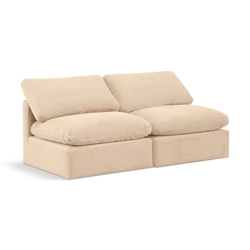 Meridian Furniture Indulge Beige Velvet Modular Sofa
