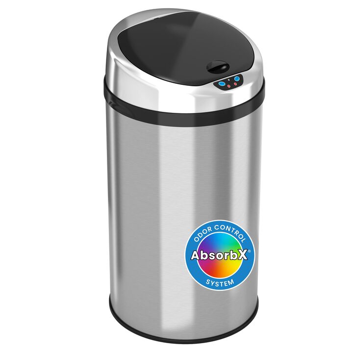 iTouchless 8 Gallon Round Sensor Trash Can