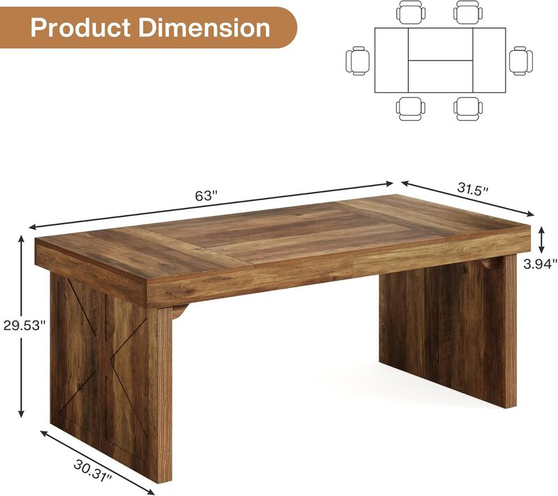 Modern Office Desk &ndash; Spacious Work Surface with Storage for Home or Work Setup