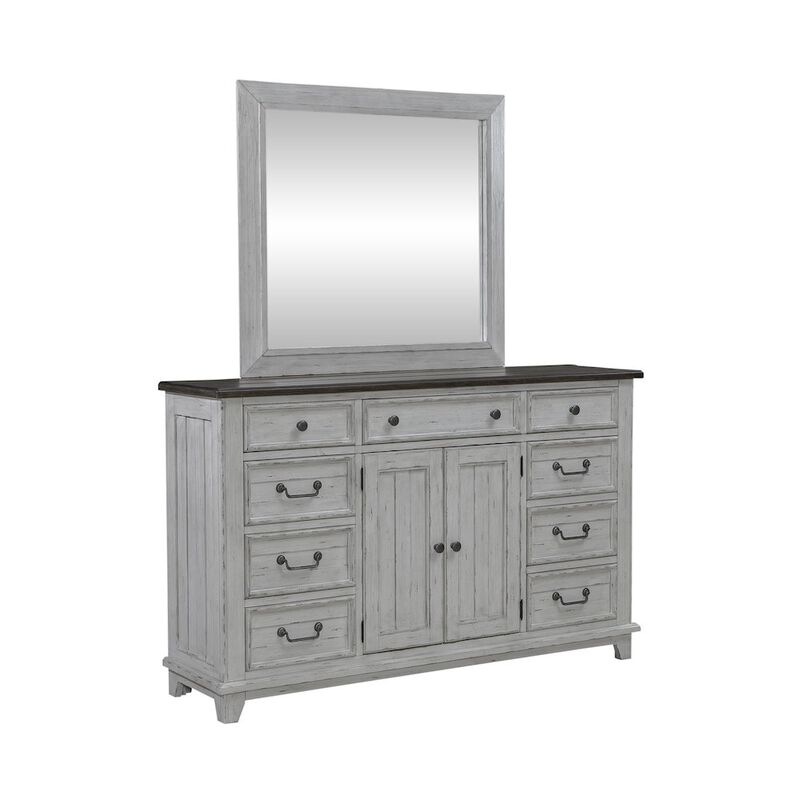 Liberty Furniture Dresser & Mirror in Pine Solids & Veneers image number 3
