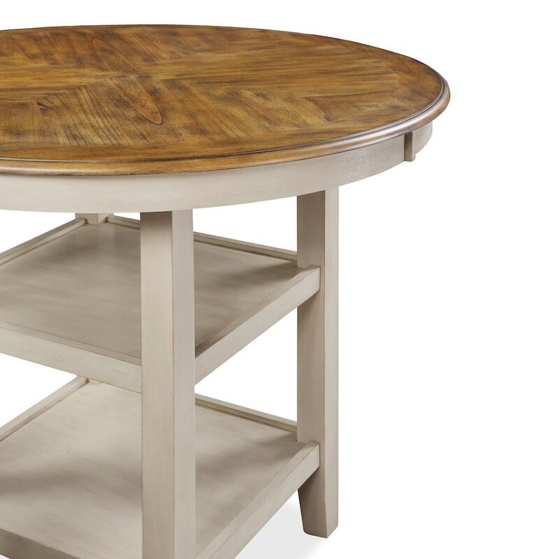 New Classic Furniture Furniture Mitchell 5-Piece Solid Wood Counter Set in Brown