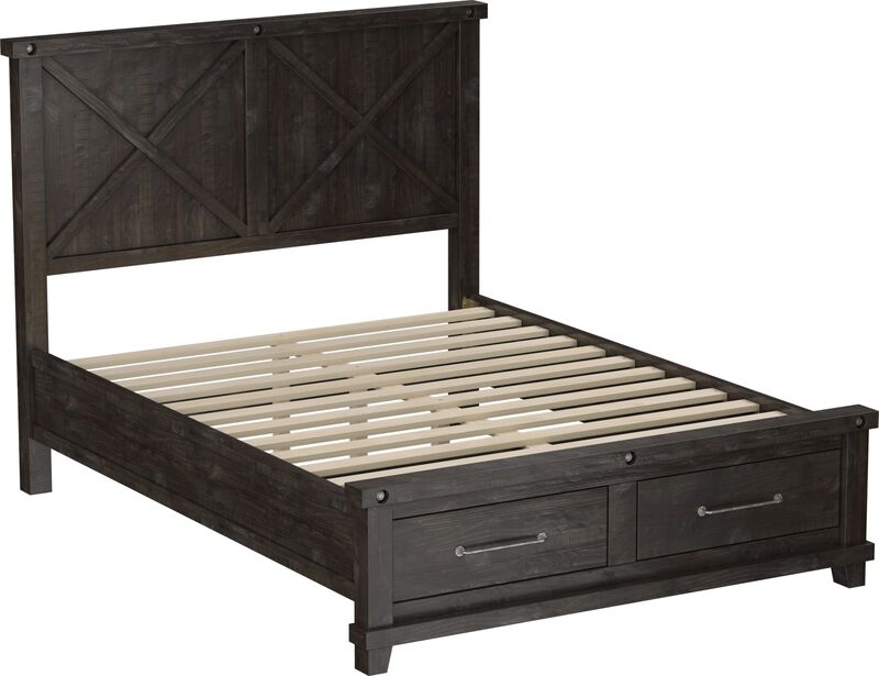 Yosemite Full-size Solid Wood Footboard Storage Bed in Cafe image number 6