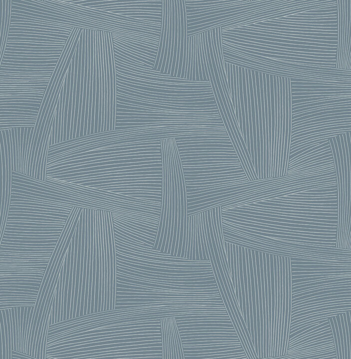 Reid Sky Blue Woven Geometric Wallpaper