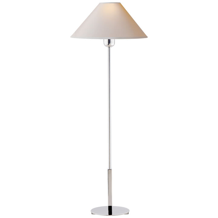Hackney Buffet Lamp in Polished Nickel with Natural Paper Shade
