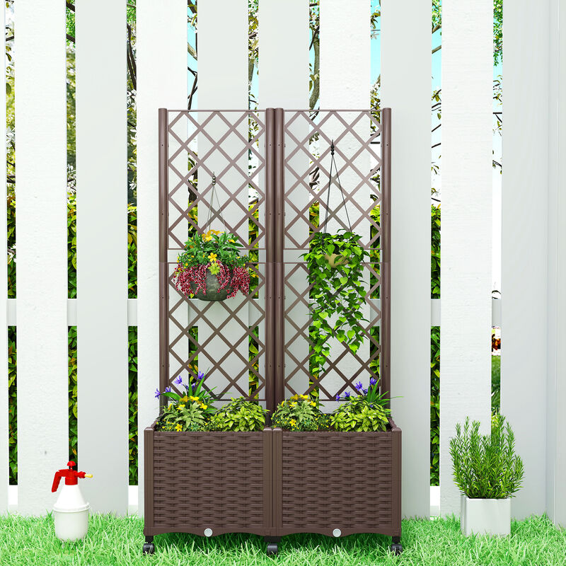 Hivvago Mobile Self-Watering Raised Planter with Trellis image number 7