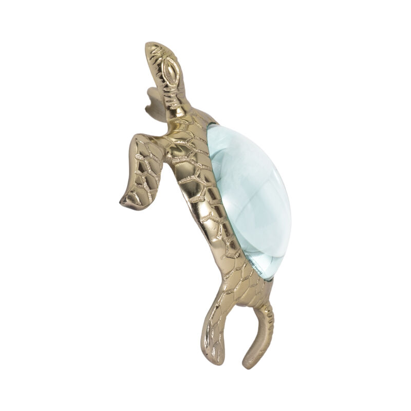6" Sea Turtle Magnifying Glass, Gold image number 3