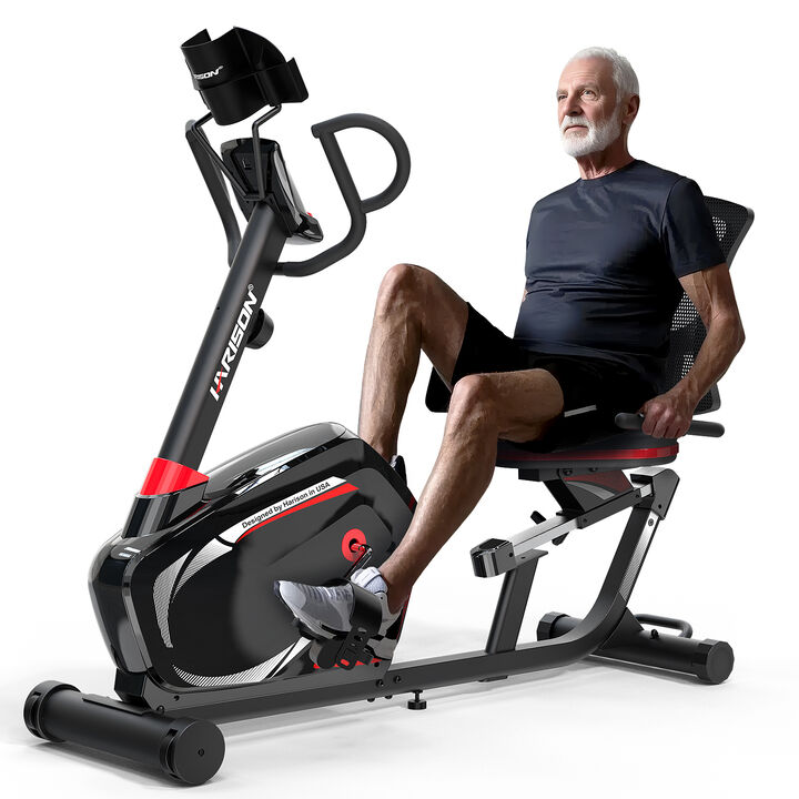 HARISON Pro Magnetic Recumbent Bike for Adults & Seniors, Heavy-Duty 400 lb Capacity Exercise Bike (HR-B8A)