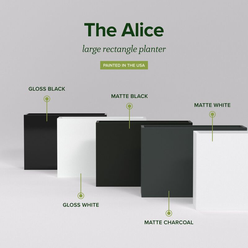 Greenline Fiberglass Alice Extra Large Indoor/Outdoor Rectangle Planter.