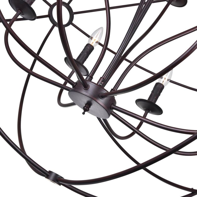 CWI Lighting Arza 12 Light Up Chandelier With Brown Finish