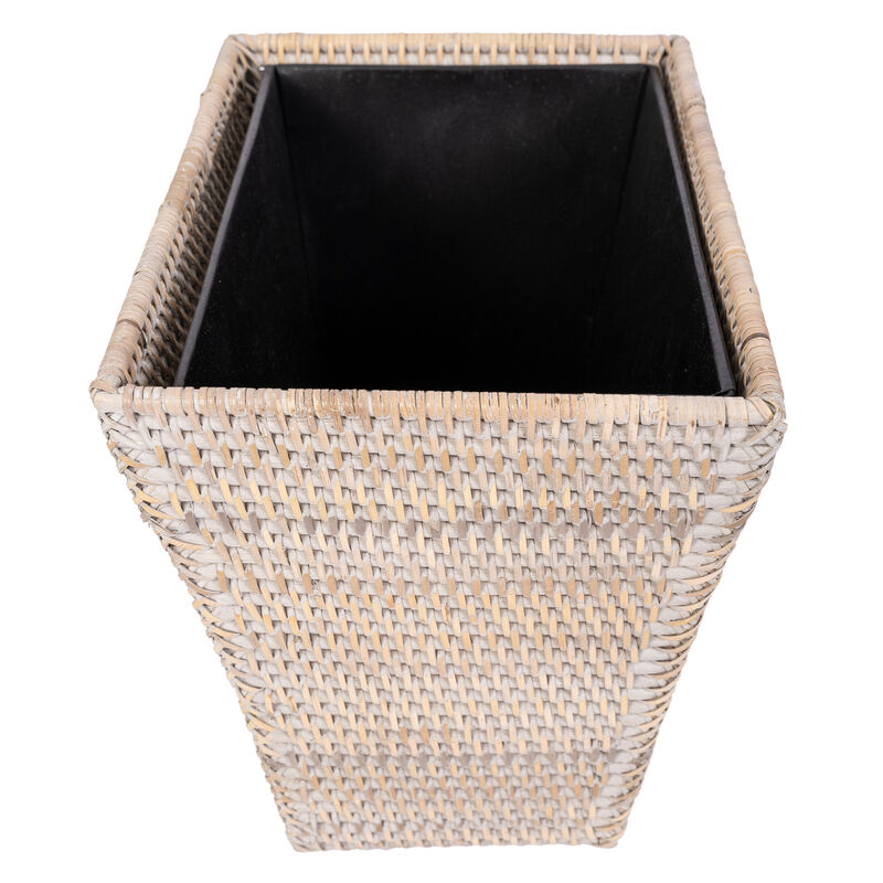Rectangular Tapered Waste Basket with Metal Liner image number 2