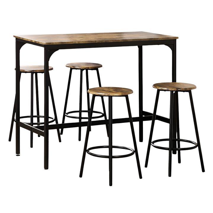 2-Piece Outdoor Pub Set &ndash; High Top Table with Chairs for Balcony or Backyard