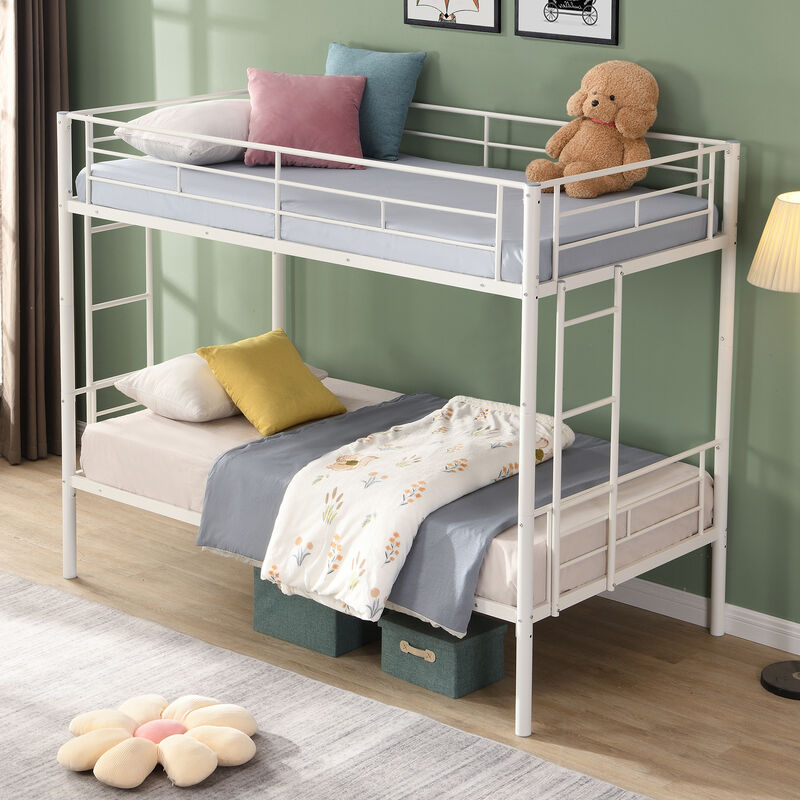 Merax Twin Over Twin Bunk Bed with Sturdy Steel Frame
