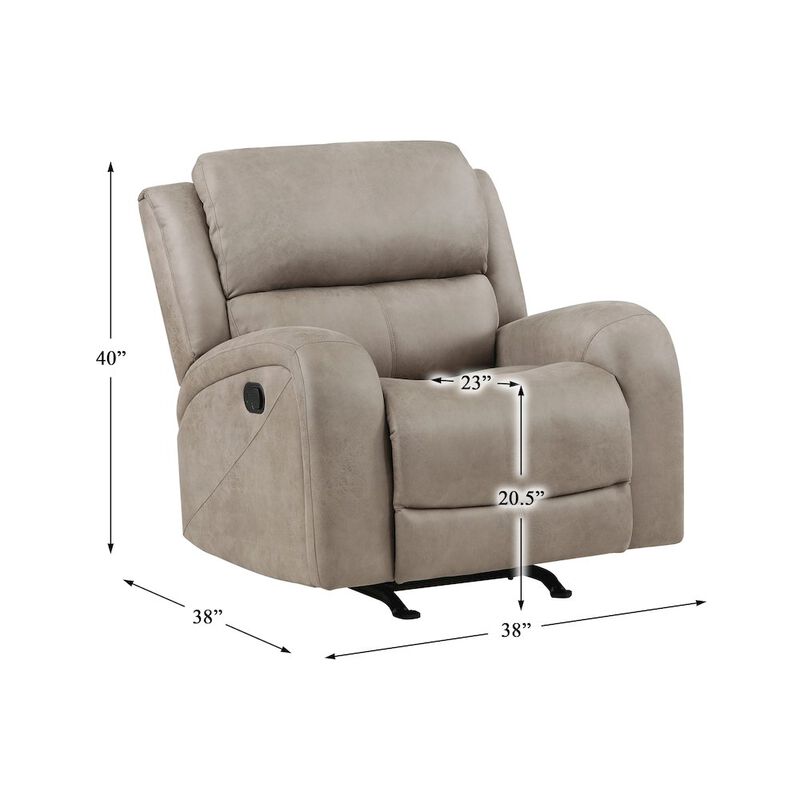 Lexicon Pagosa Microfiber Rocker Reclining Chair In Brown