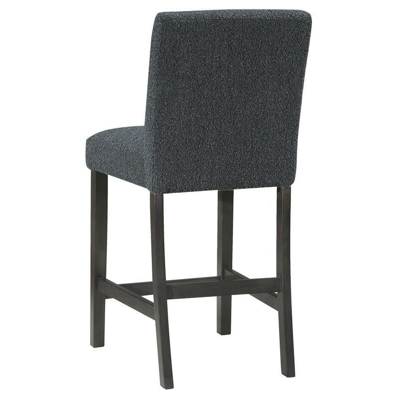Alora Counter Height Dining Chair Set of 2, Black Boucle, Charcoal Gray - Benzara