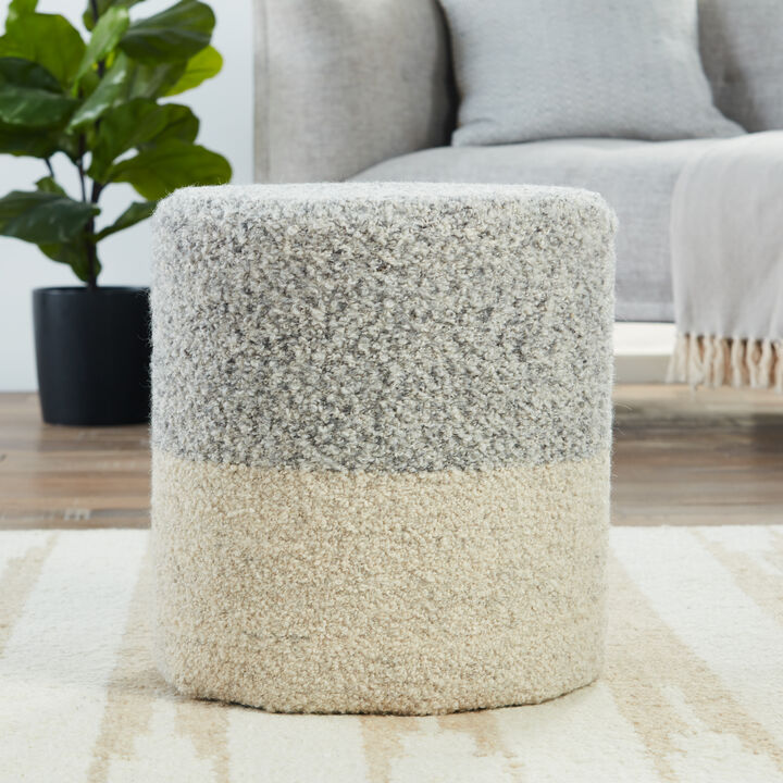 FOLKE POUF CYL Volcanic Glass