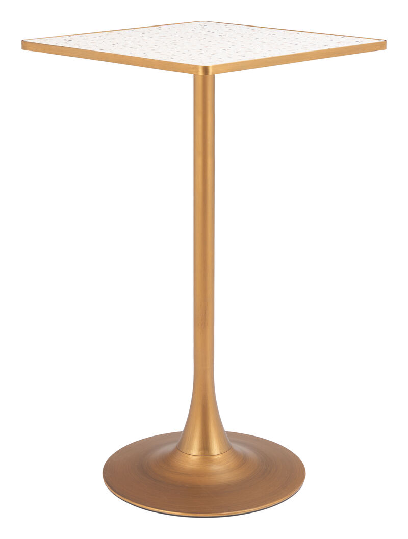 Spot Bar Table Beige & Gold