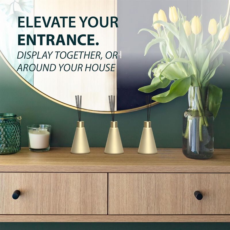 Mega Handles |Elegant Reed Diffuser | Decorative Air Refreshener (3Pack)