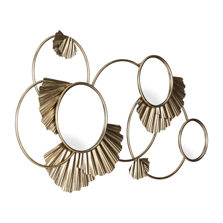 Metal Fan Loops Mirrored Wall