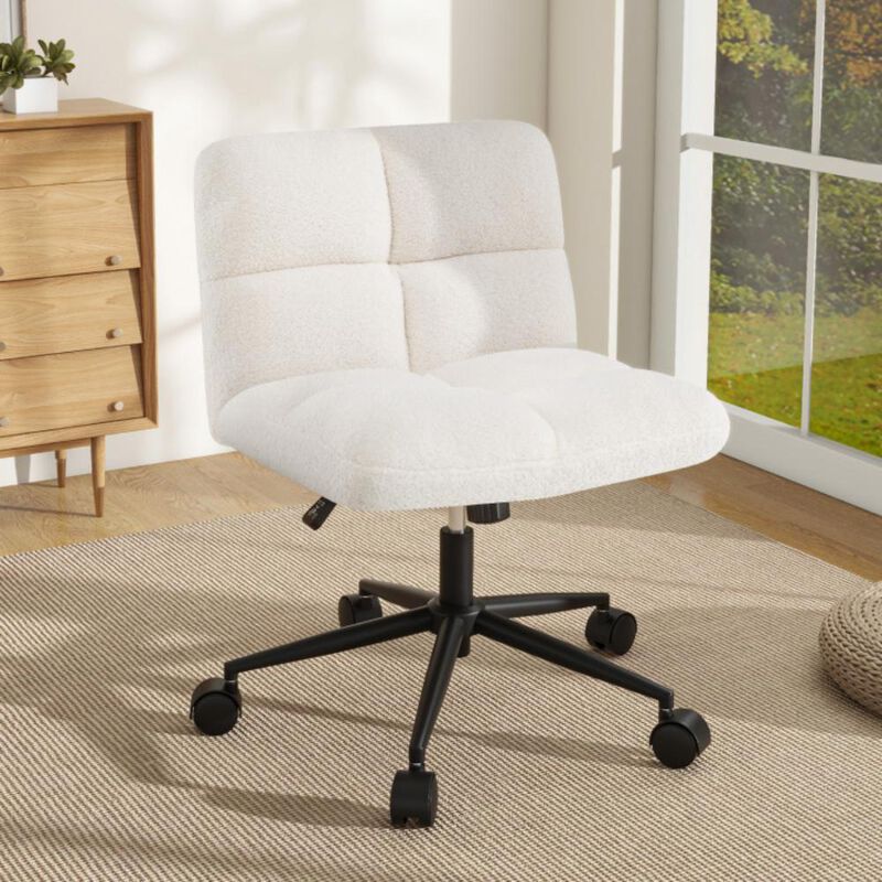 Hivvago Cross Legged Chair with Wheels with Padded Seat Adjustable Height for Bedroom Study