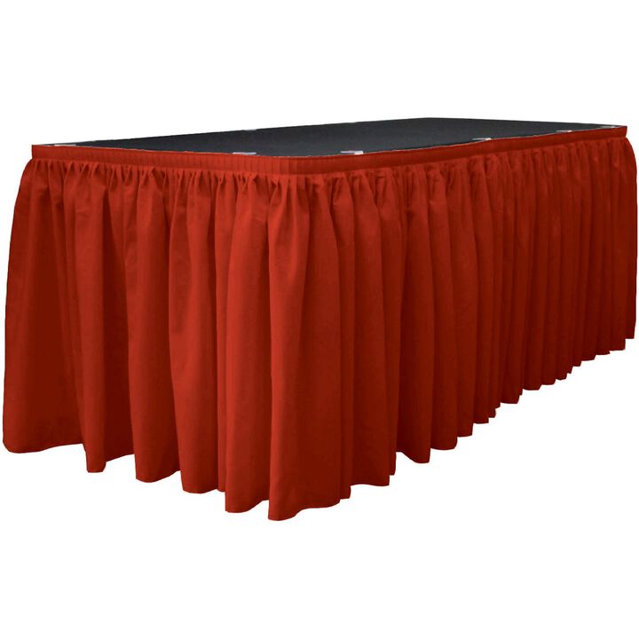Polyester Table Skirt 17ft x 29in with 10 Clips for Wedding Party Decor