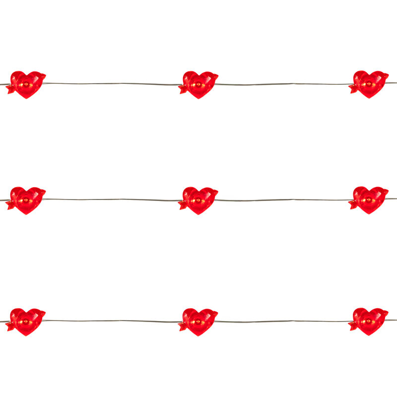 20-Count Valentine's Day Heart and Arrow LED Fairy Lights  6.25ft  Copper Wire image number 3